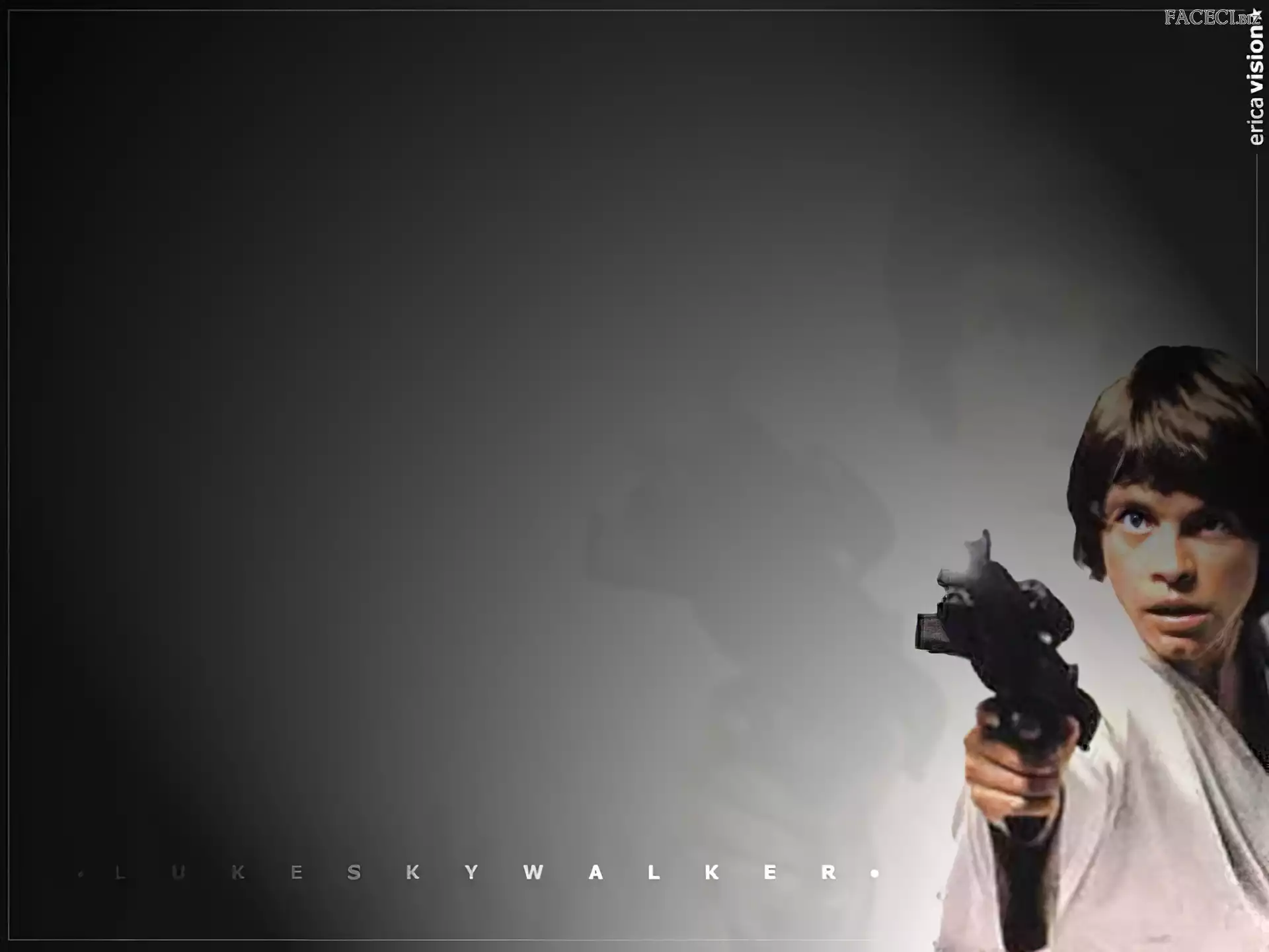 Mark Hamill, tło, Star Wars, pistolet